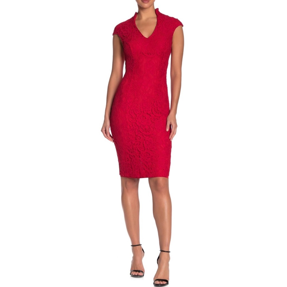 Alexia Admor Kenall Lace Cap Sleeve Sheath Dress